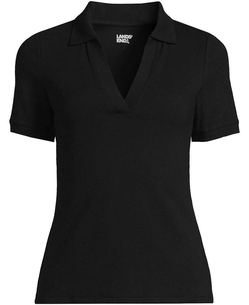 Lands' End Women's Wide Rib Polo Shirt