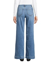 Lands' End Women's Tall Recover High Rise Wide Leg Blue Jeans