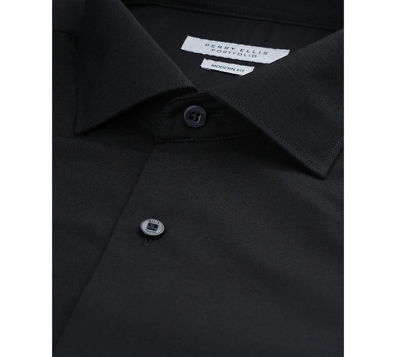 Perry Ellis Men's Modern-Fit Lux Twill Solid Dress Shirt