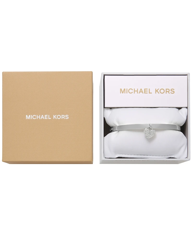 Michael Kors Brass Heart Two-Sided Charm Bangle Bracelet