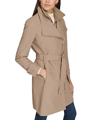 Calvin Klein Petite Belted Long-Sleeve Wrap Coat