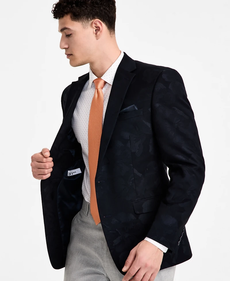 Bar Iii Men's Slim-Fit Jacquard-Floral Evening Jacket, Created for Macy's