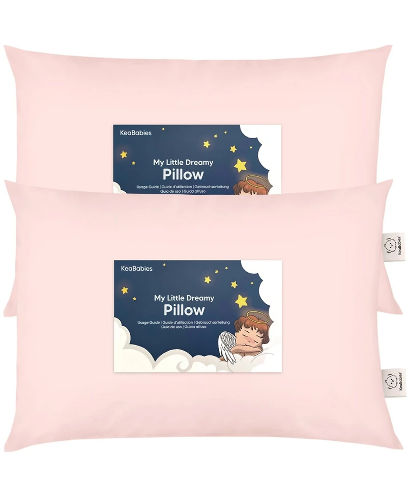 2pk Jumbo Toddler Pillow - Soft Organic Cotton Kids Pillows for Sleeping 14X20 Travel Age 2-5