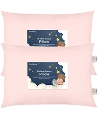 2pk Jumbo Toddler Pillow - Soft Organic Cotton Kids Pillows for Sleeping 14X20 Travel Age 2-5