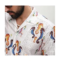 Men's Multicolour Mesh Seahorse Shirt