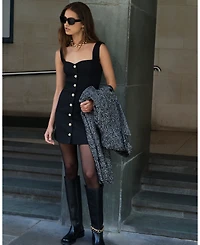 French Connection Women's Structured Button-Front Mini Dress