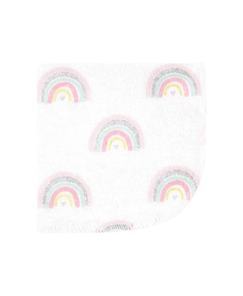 Hudson Baby Girls 10Pk Flannel Washcloths (Cotton Poly