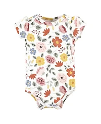 Hudson Baby Girls Cotton Bodysuits 3-Pack