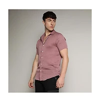 Men's Nude Pink Self-Design Block Shirt