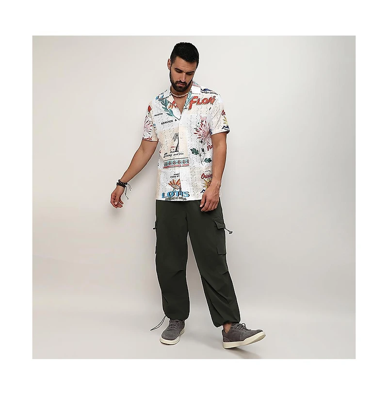 Men's Multicolour Retro Graphic Shirt
