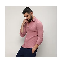 Men's Nude Pink Self-Design Intertwine Shirt