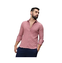 Men's Nude Pink Self-Design Intertwine Shirt