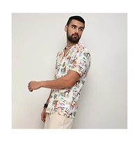 Men's Multicolour Mesh Graphic Shirt