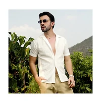Men's Chalk White Micro Creased Shirt