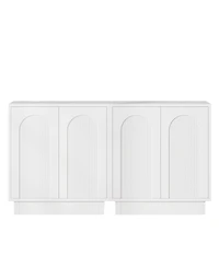Tribesigns Sideboard Buffet Cabinet with Storage Set of 2, 57.4-Inch White Sideboard Cabinet Credenzas for Living Room, Modern Kitchen Cabinet Buffet