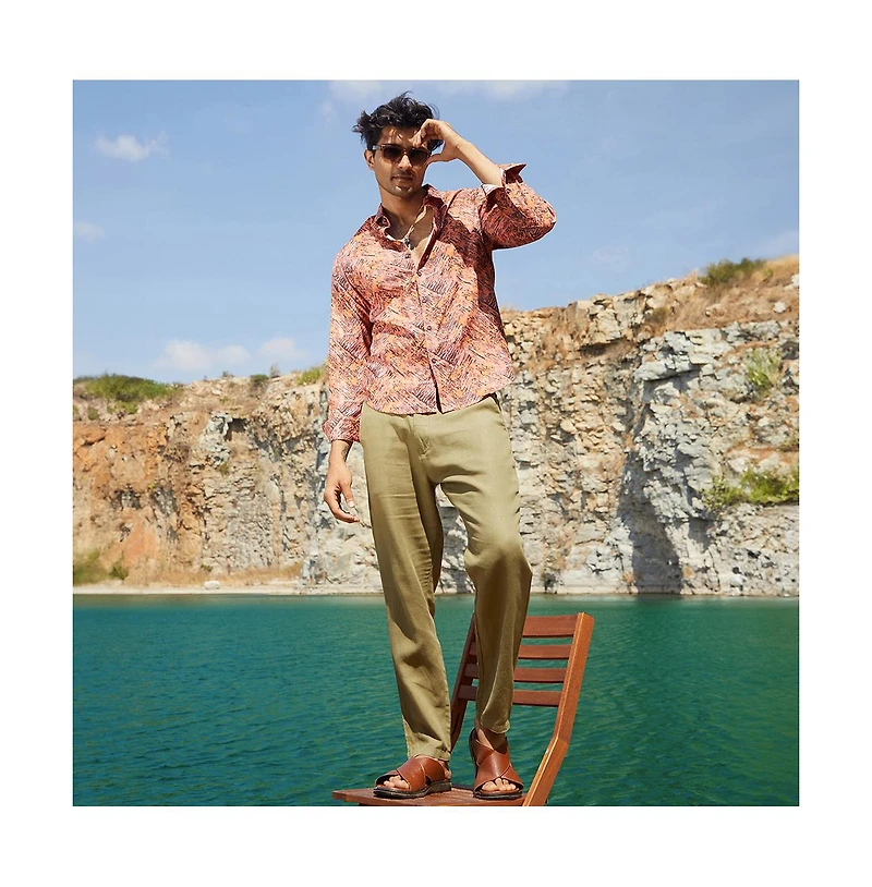 Men's Sienna Brown Animal Print Shirt