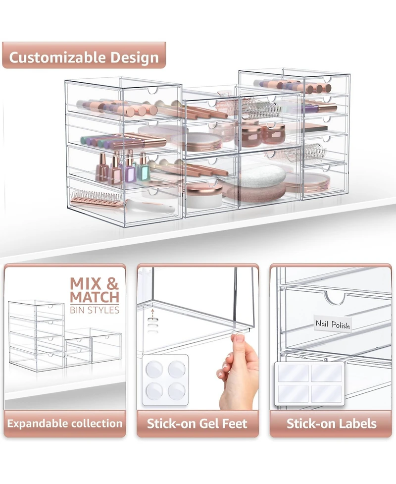 Sorbus Drawers Acrylic Organizer for Makeup, Organization and Storage, Art Supplies, Jewelry, Stationary