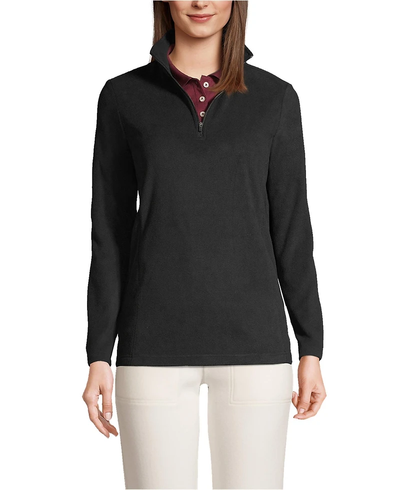 Lands' End Women's Thermacheck 100 Fleece Quarter Zip Pullover Top