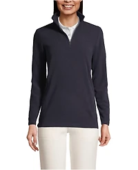 Lands' End Women's Thermacheck 100 Fleece Quarter Zip Pullover Top
