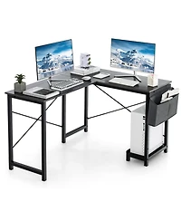 Skonyon Modern Reversible Computer Desk with Storage Pocket and Cpu Stand for Working Writing Gaming
