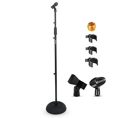 5 Core Tripod Mic Stand Height Adjustable 32 to 70" Universal Microphone Mount Stands w Round Base Ms Rbl