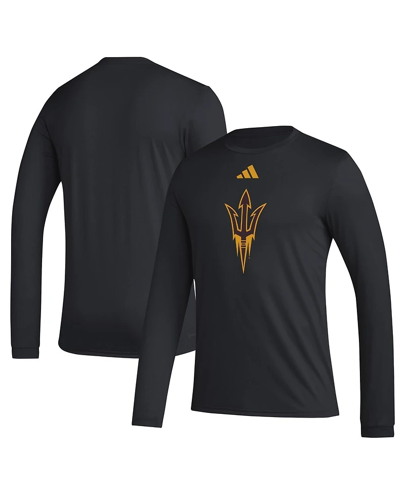 Adidas Men's Black Arizona State Sun Devils Primary Locker Logo Pre-Game Long Sleeve T-Shirt