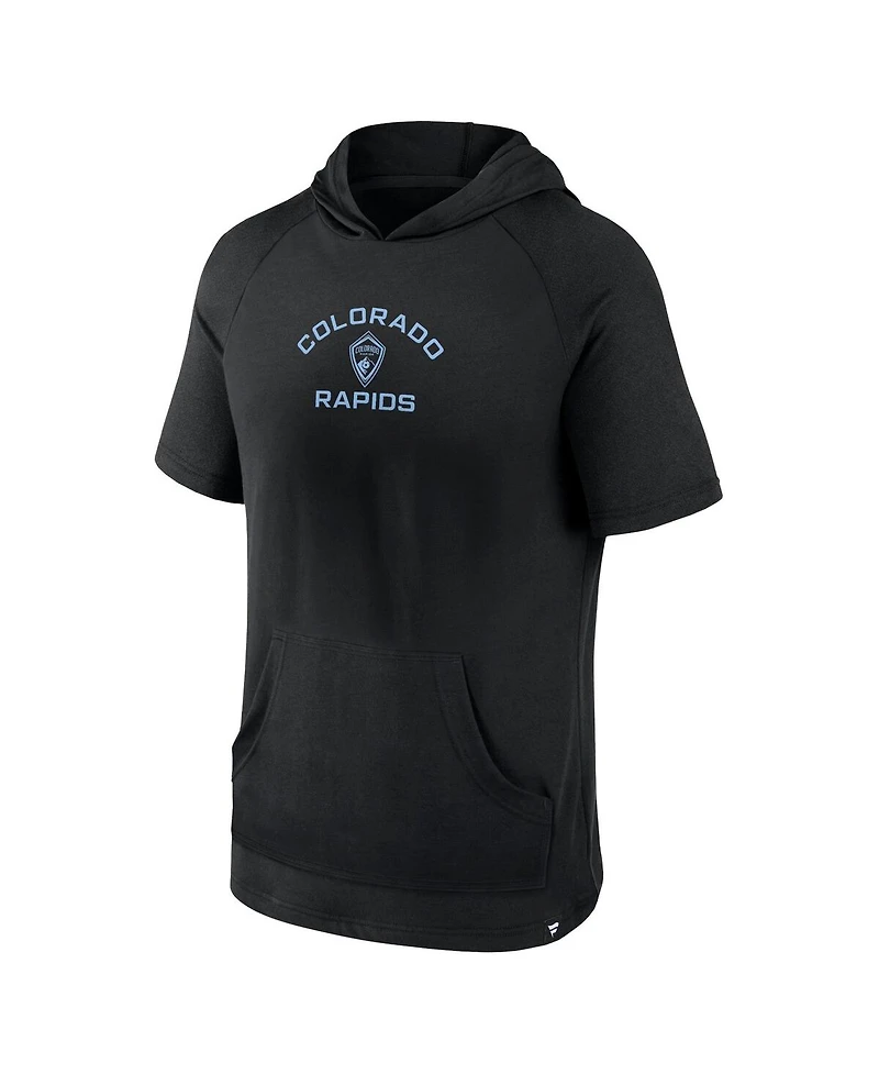Fanatics Men's Black Colorado Rapids Match Raglan Short Sleeve Pullover Hoodie