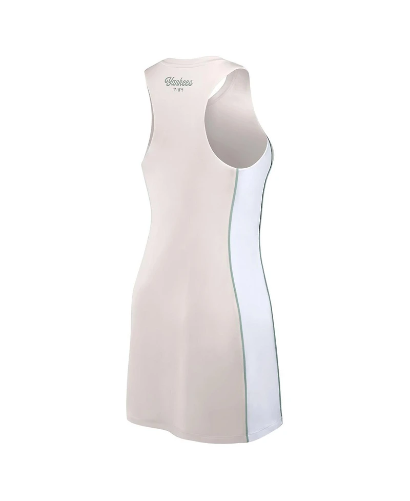 Fanatics Women's Cream New York Yankees Studio Boost Athletic Half-Zip Dress