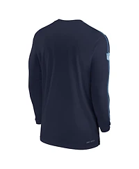 Nike Men's Navy Tennessee Titans Sideline Coach Uv Performance Long Sleeve T-Shirt
