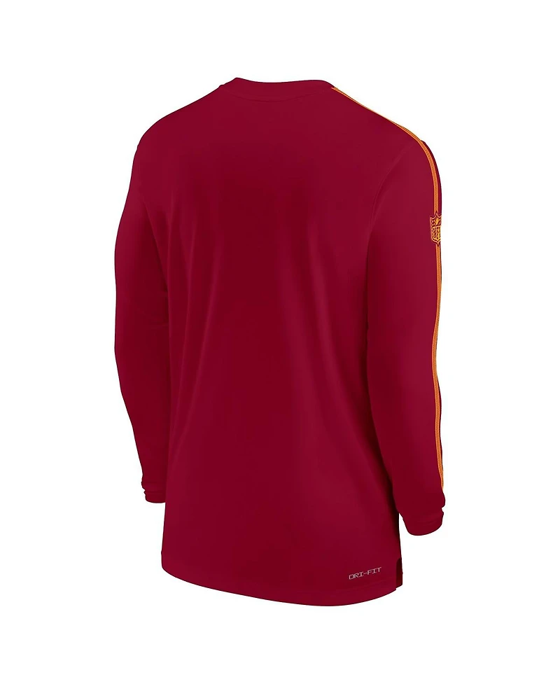 Nike Men's Burgundy Washington Commanders Sideline Coach Uv Performance Long Sleeve T-Shirt