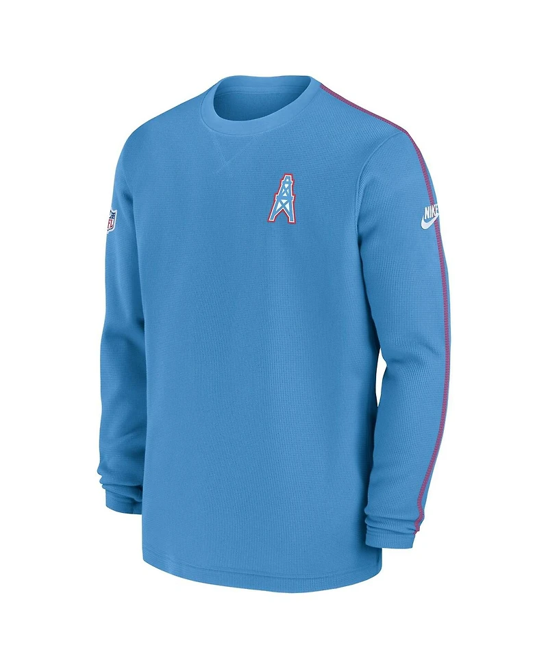 Nike Men's Light Blue Tennessee Titans Oilers Throwback Alternate Logo Coach Long Sleeve T-Shirt