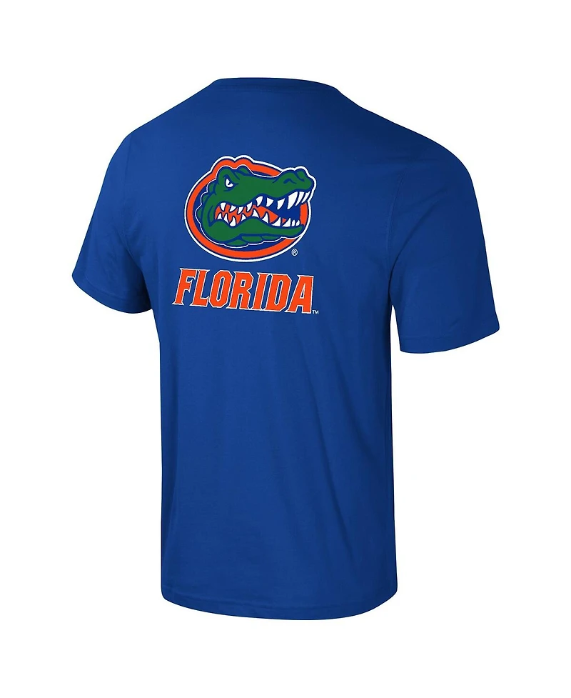Colosseum Men's Royal Florida Gators Logo Lockup 2-Hit Active Blend T-Shirt