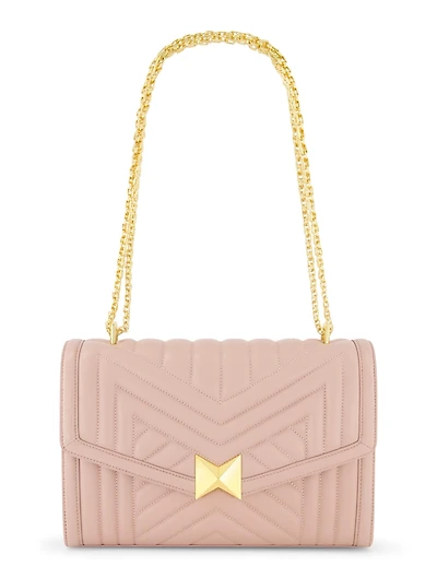 Gold Plated Hardware Quilted Napa Leather Handbag