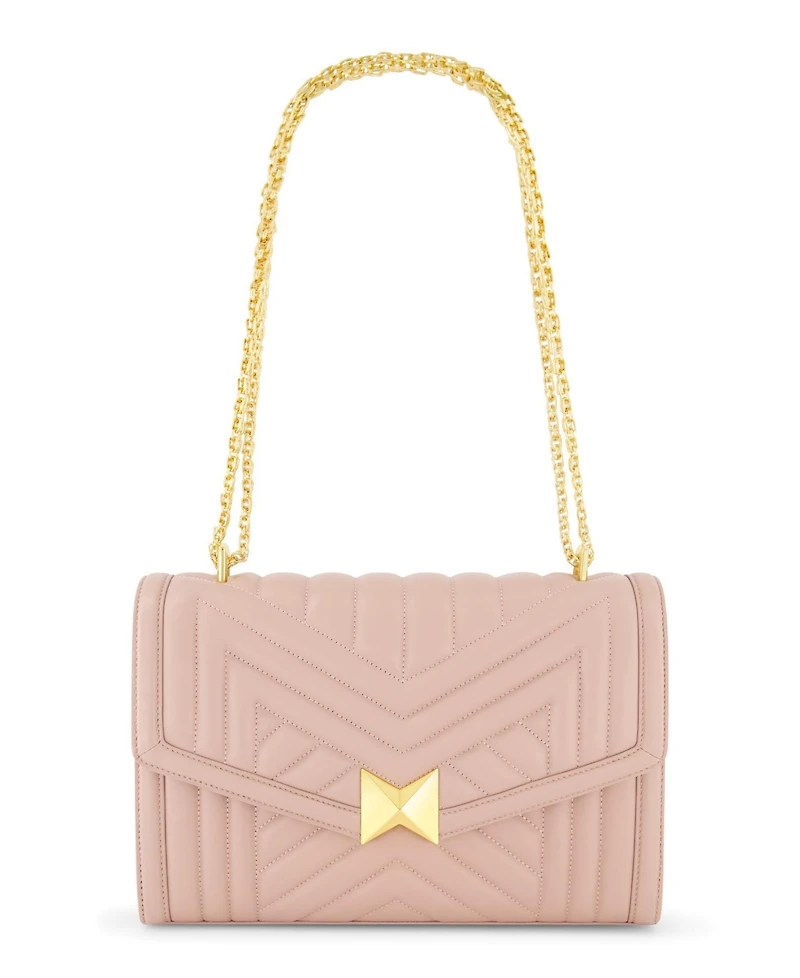 Gold Plated Hardware Quilted Napa Leather Handbag