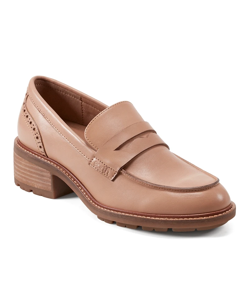Earth Women's Lindy Block Heel Slip-On Penny Loafers