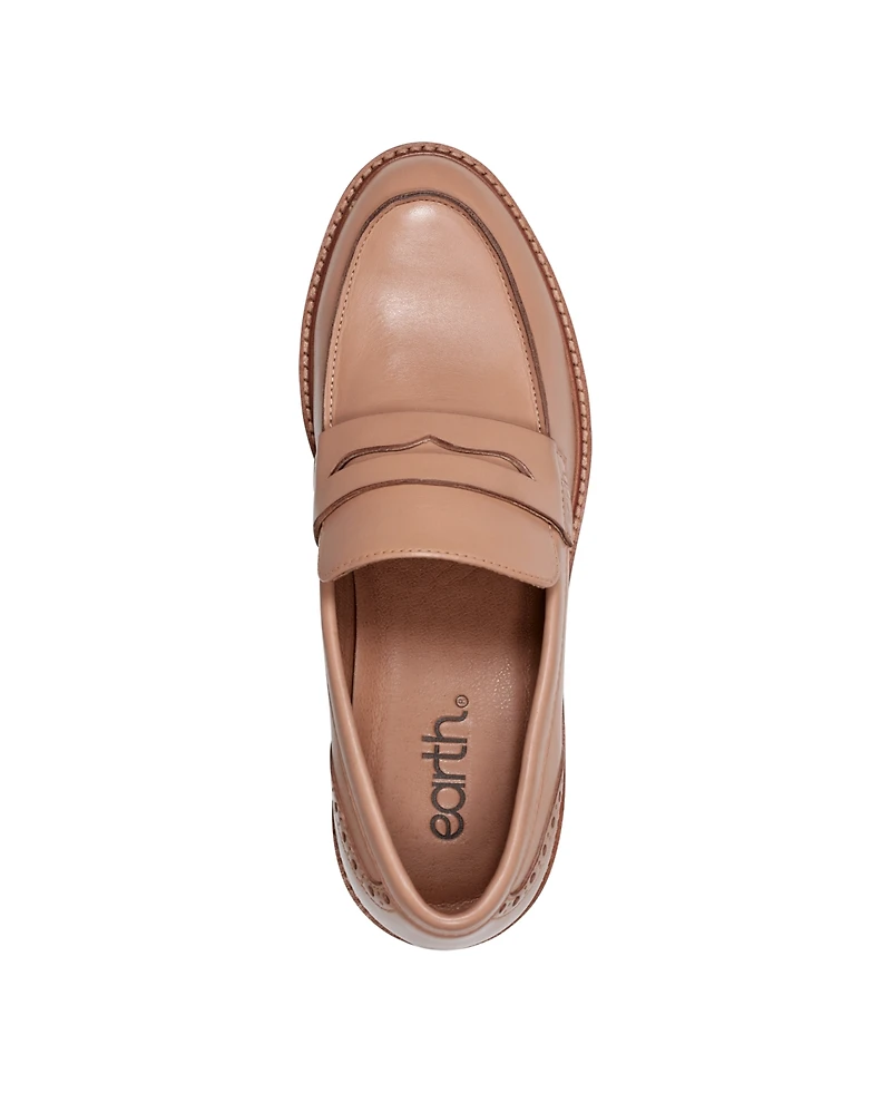 Earth Women's Lindy Block Heel Slip-On Penny Loafers