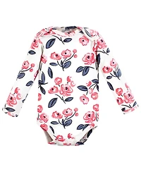 Touched by Nature Baby Girls Soft Organic Cotton Long-Sleeve One-Piece Essentials
