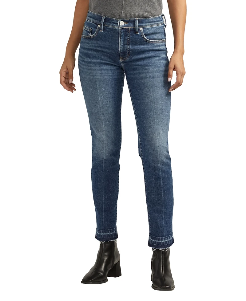 Jag Women's Cassie Mid Rise Slim Straight Leg Jeans