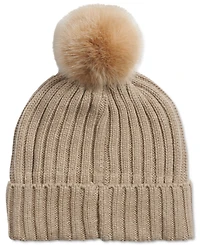 Calvin Klein Chunky Rib Knit Pom Beanie