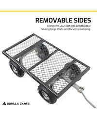 Gorilla Carts Steel Utility Cart Garden Beach Wagon, 800 Pound Capacity, Gray