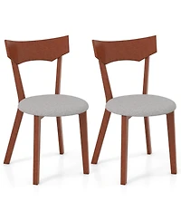 Skonyon Wooden Dining Chair Set of 2 with Rubber Wood Legs and Padded Seat Cushion