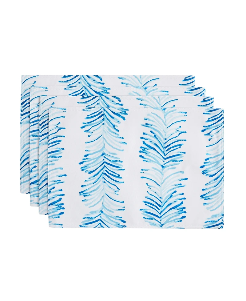 Izod Seagrass Stripe Water-Resistant Indoor and Outdoor Placemats, Set of 4, 13" x 19"