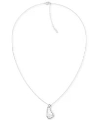 Calvin Klein Stainless Steel Pave Nugget Pendant Necklace & Stud Earrings Set
