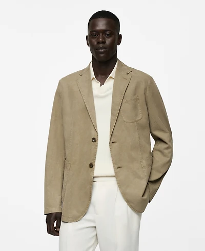 Mango Men's Slim-Fit Linen-Blend Blazer