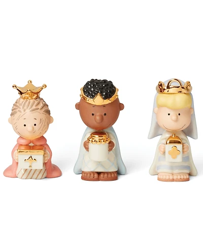 Lenox Peanuts Christmas Pageant 3 Kings Figurines