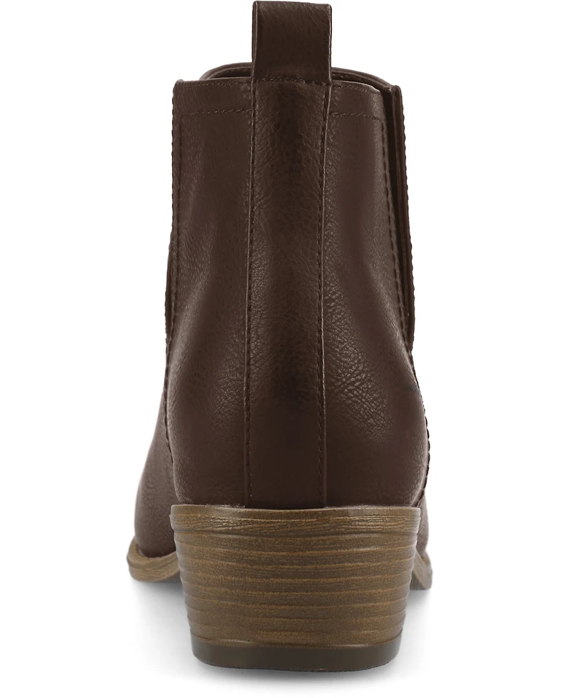 Journee Collection Women's Rimi Notched Ankle Stacked Heel Booties