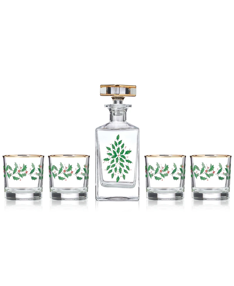 Lenox Holiday 5 Piece Whiskey Set