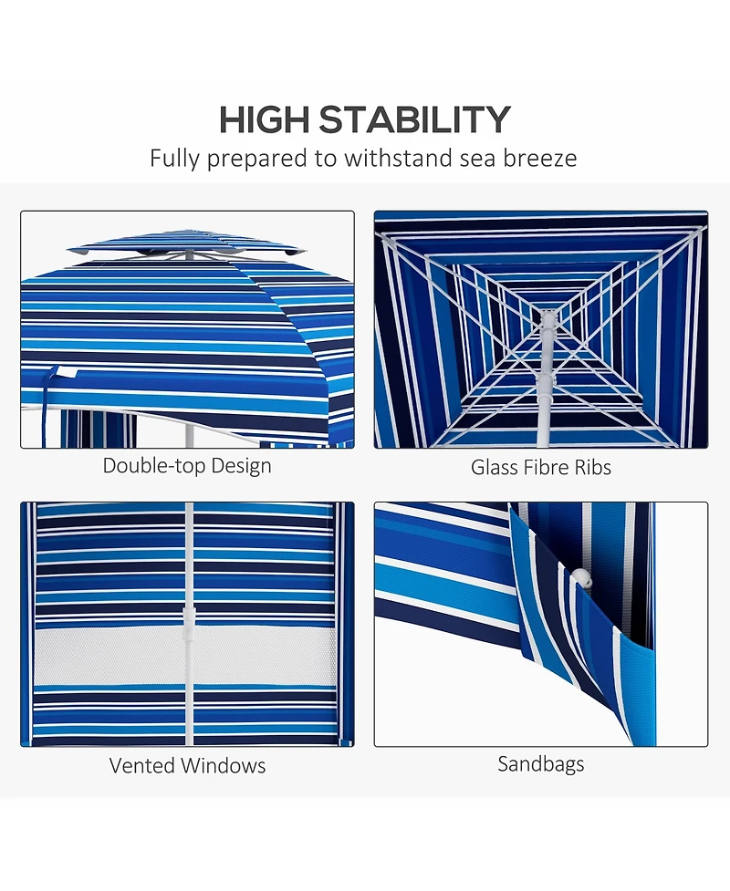 Cabana Coverage Compact Beach Umbrella for Shade and Protection