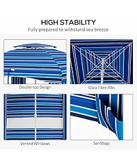 Cabana Coverage Compact Beach Umbrella for Shade and Protection