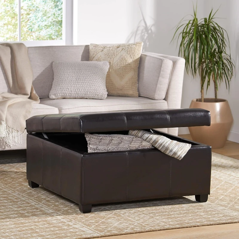 Streamdale Furniture Carlsbad Contemporary Tufted Storage Ottoman